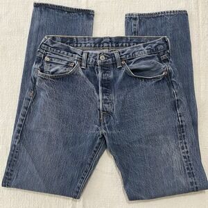 Levis 501 Button Fly Jeans Mens size 32 X 34 Medium Wash Vintage 100% Cotton
